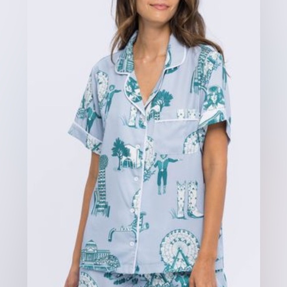 Katie Kime Dallas Toile Pajama Pants Set - Picture 3 of 12